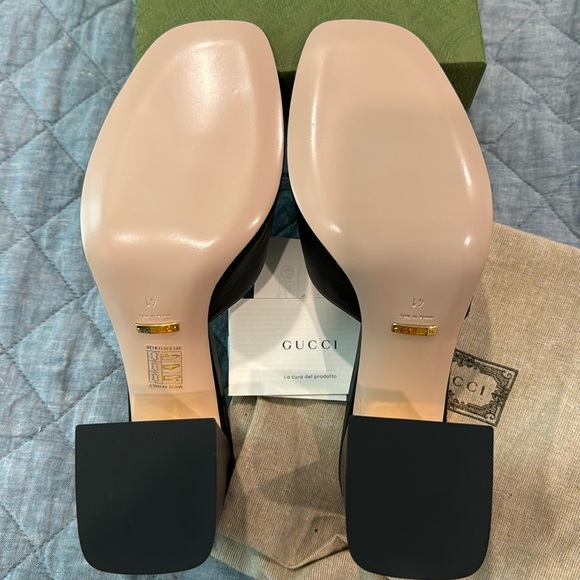 NIB Gucci Charlotte Horse-bit Sandal in Black Nappa Leather, size 41. - Picture 7 of 11